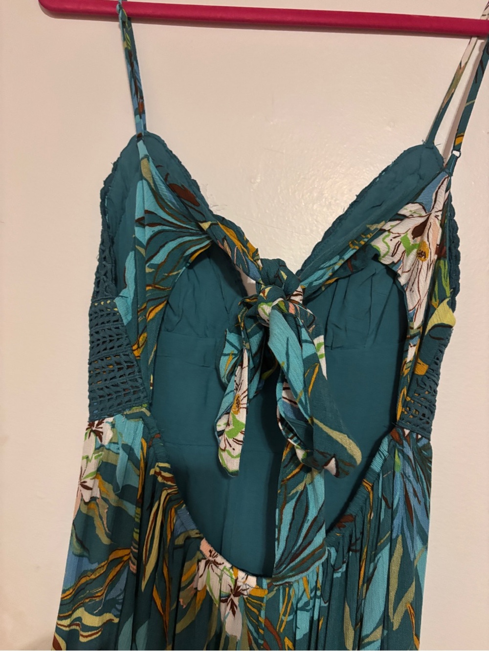 ILLA ILLA Teal Floral Wide-Leg Jumpsuit